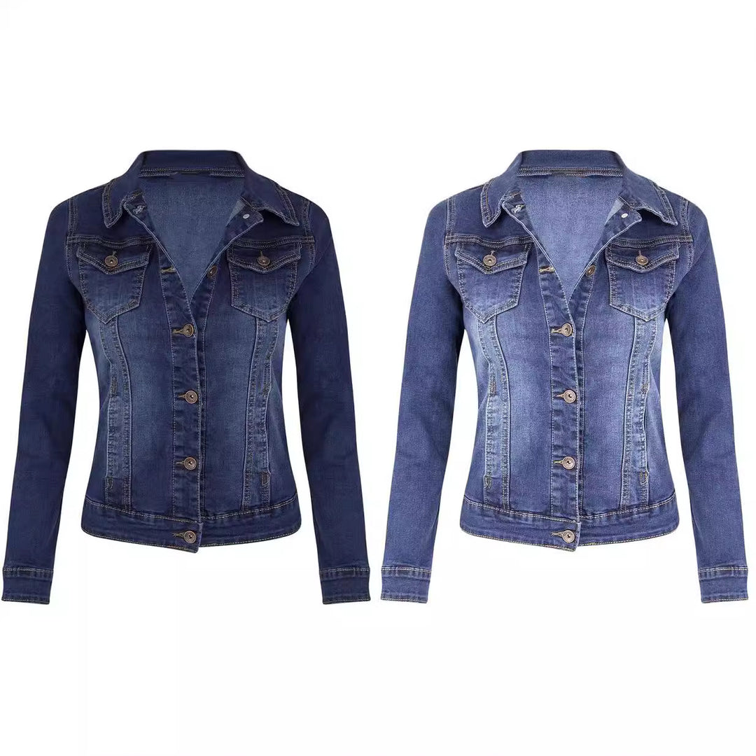 Damen taillierte Jeansjacke im modernen Design mit elastischen Einsätzen Drune