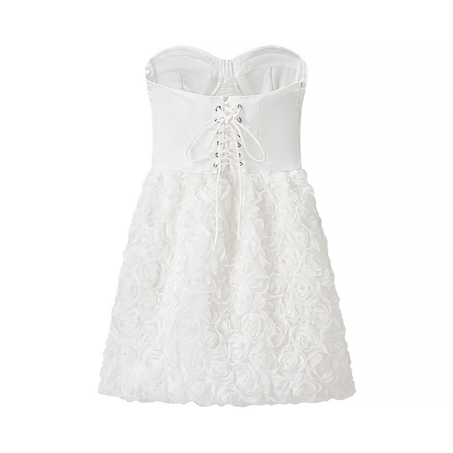 Damen Cocktailkleid mit Rüschen und tailliertem Schnitt Drune