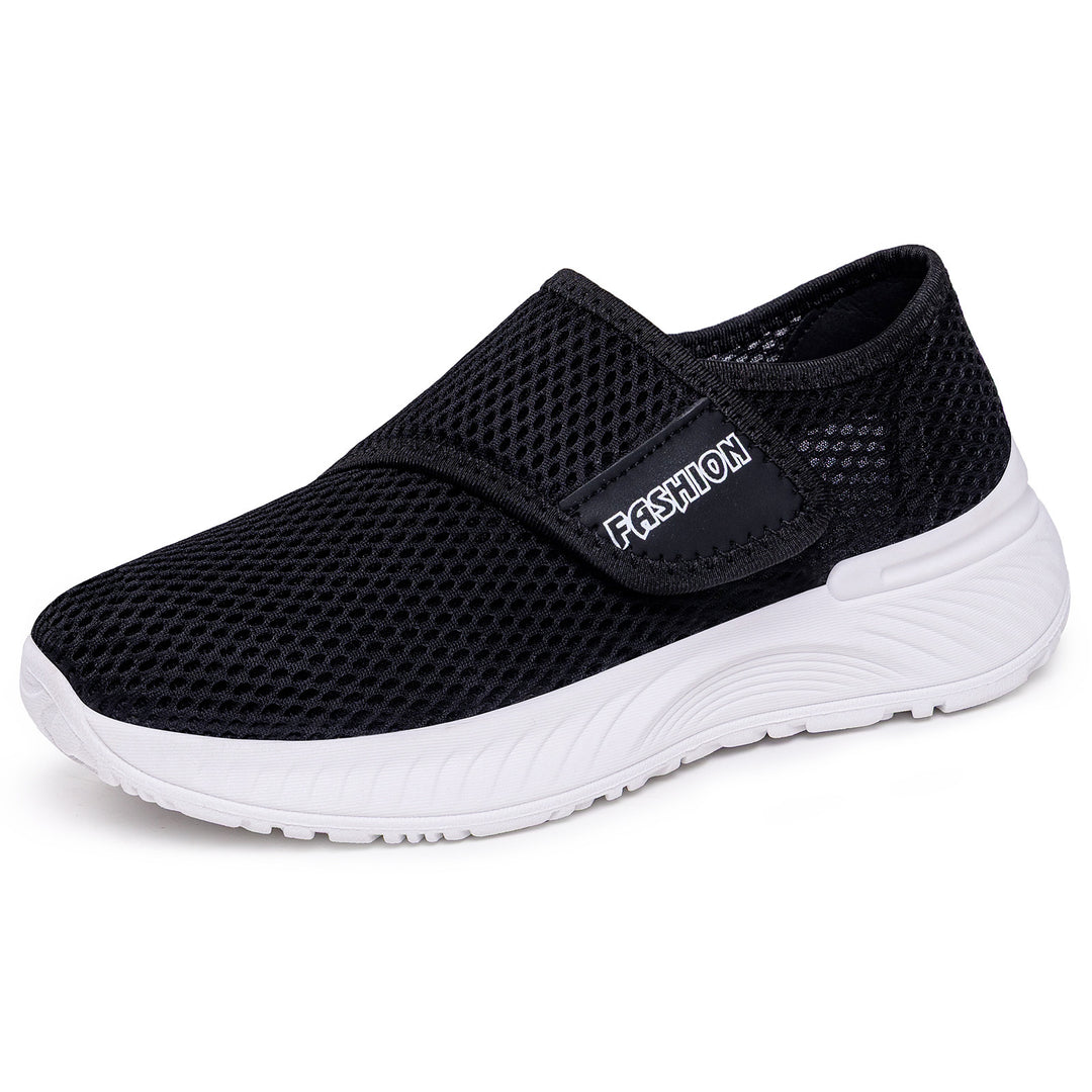 Damen Atmungsaktive Slip-On Mesh-Sneaker mit Klettverschluss Drune