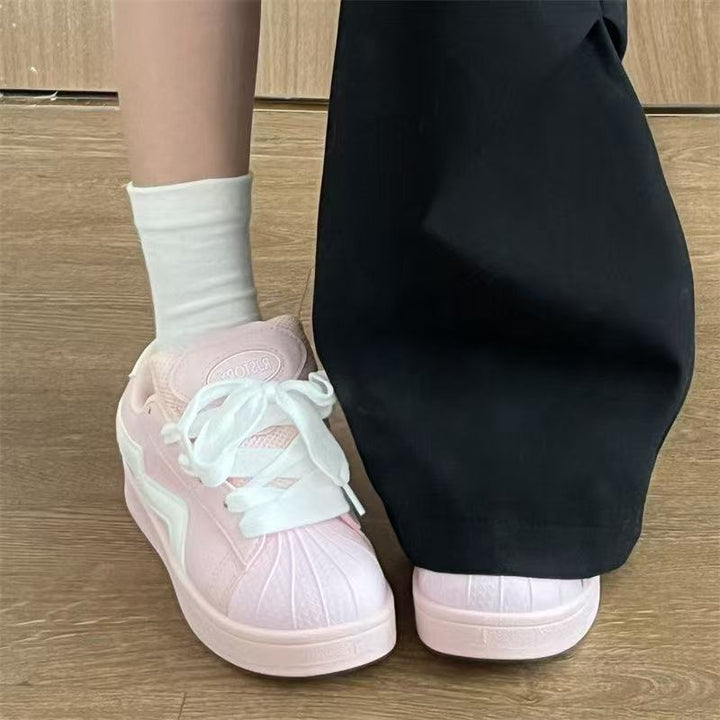 Damen Sportliche Sneaker mit dekorativen Rüschen und farbenfrohem Design Drune