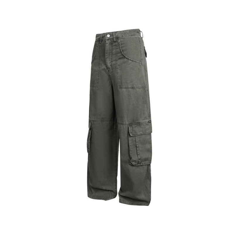 Damen Baggy-Cargo-Hose mit hoher Leibhöhe, großen Klappentaschen und verstärkten Nahtpaneelen Drune
