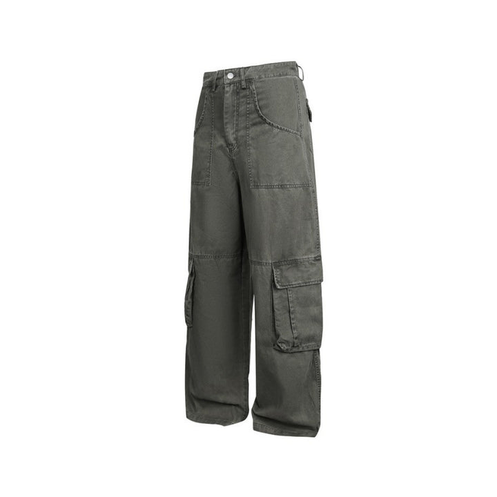 Damen Baggy-Cargo-Hose mit hoher Leibhöhe, großen Klappentaschen und verstärkten Nahtpaneelen Drune