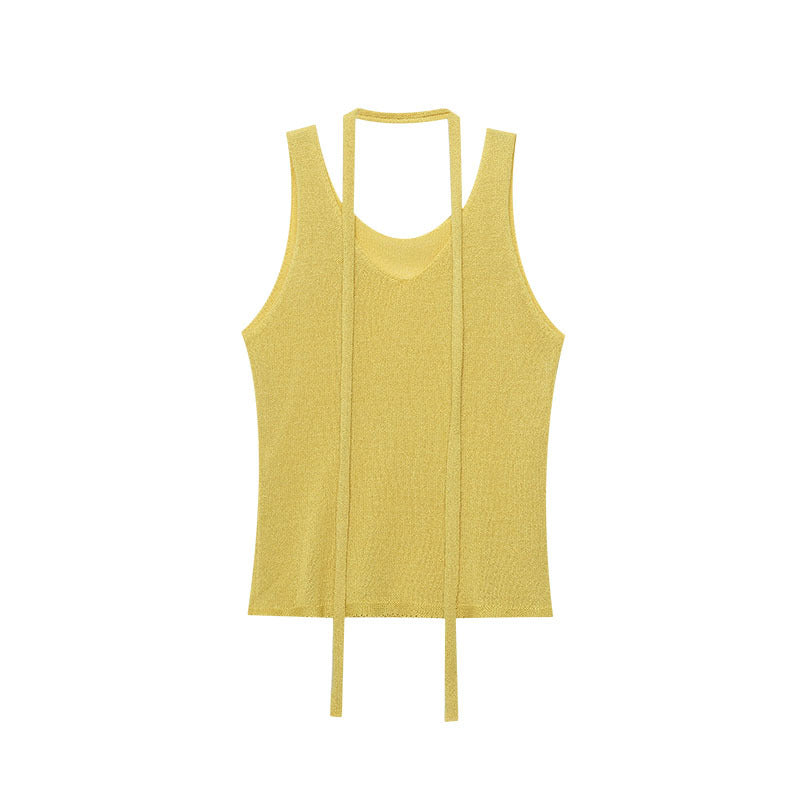 Damen elegantes Maxikleid mit fließendem Schnitt und dekorativem Gürtel Drune