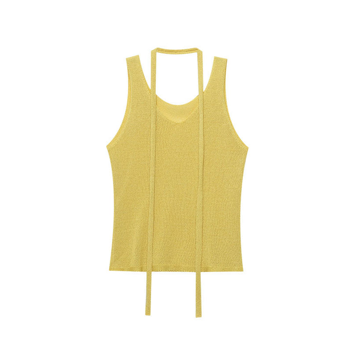 Damen elegantes Maxikleid mit fließendem Schnitt und dekorativem Gürtel Drune