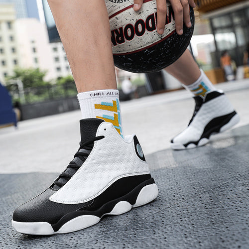 Herren atmungsaktiver High-Top Basketball Sneaker mit Dämpfung und rutschfester Gummisohle Drune