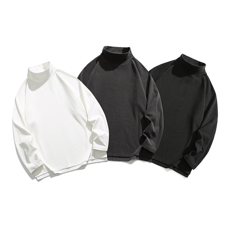 Unisex Oversize-Rollkragen-Sweatshirt aus weichem Baumwollmix mit Raglanärmeln Drune