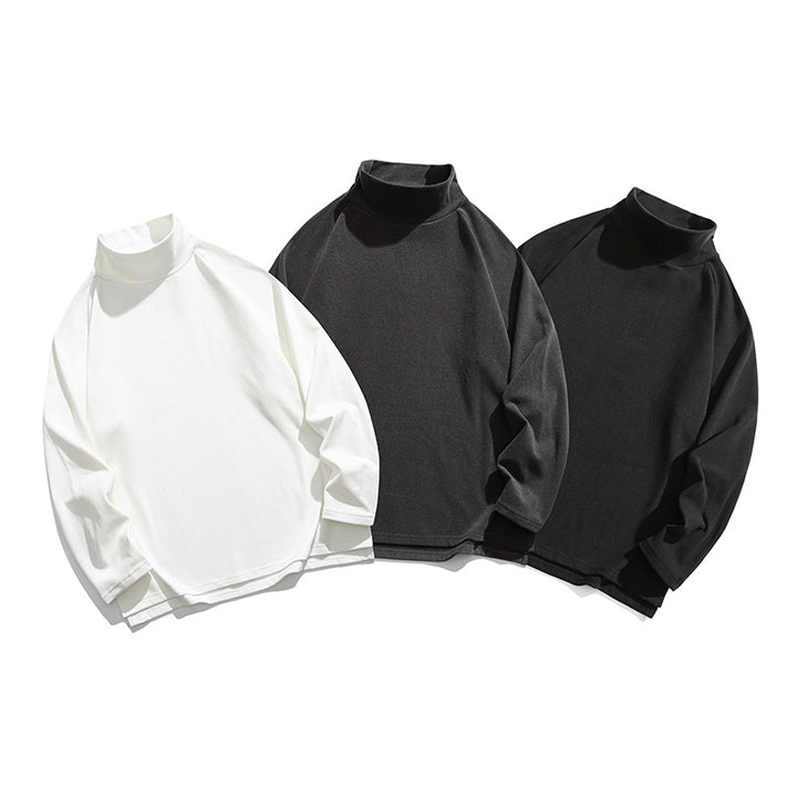 Unisex Oversize-Rollkragen-Sweatshirt aus weichem Baumwollmix mit Raglanärmeln Drune