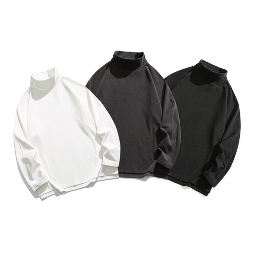 Unisex Oversize-Rollkragen-Sweatshirt aus weichem Baumwollmix mit Raglanärmeln Drune