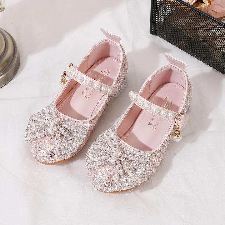 Damen Glitzernde Ballerinas mit Perlenverschluss Drune
