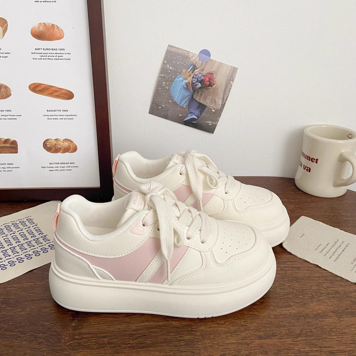 Damen modische Plateau-Sneaker mit stylischen Kontraststreifen Drune
