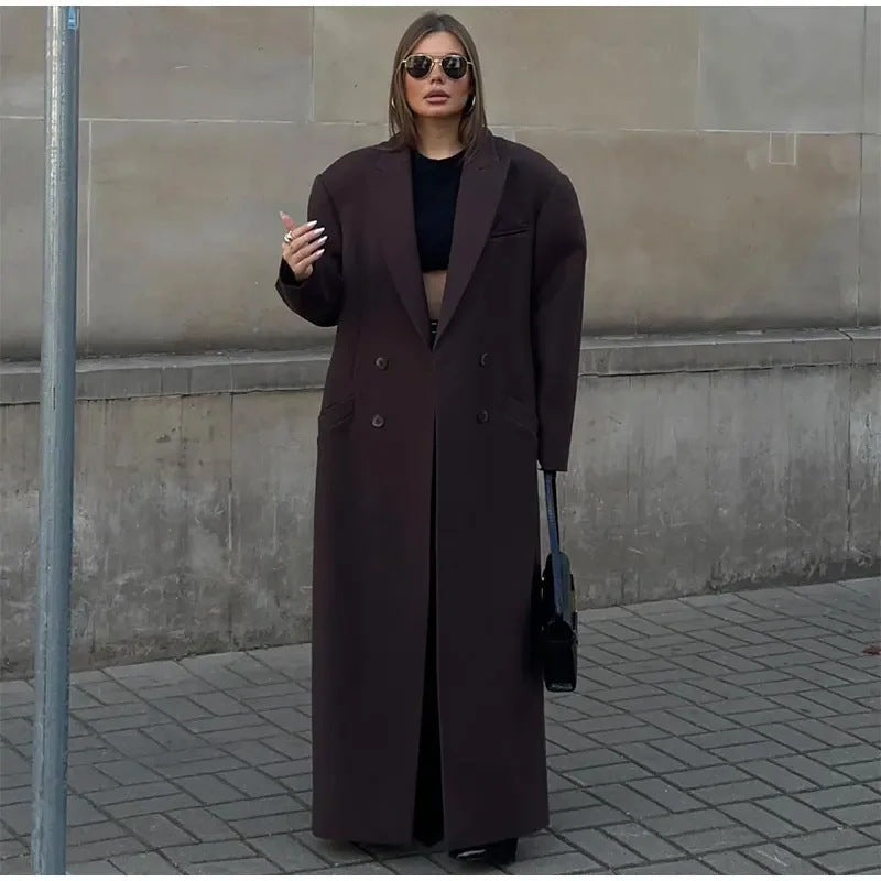 Damen Oversized Wollmantel Drune