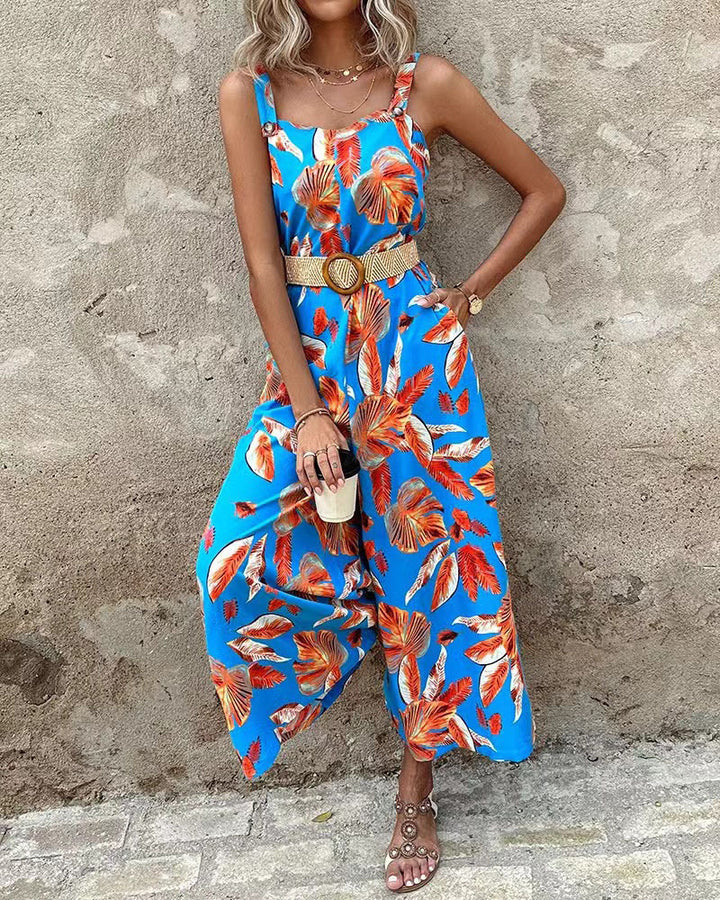 Damen Jumpsuit mit festlichem Blätterdesign Drune