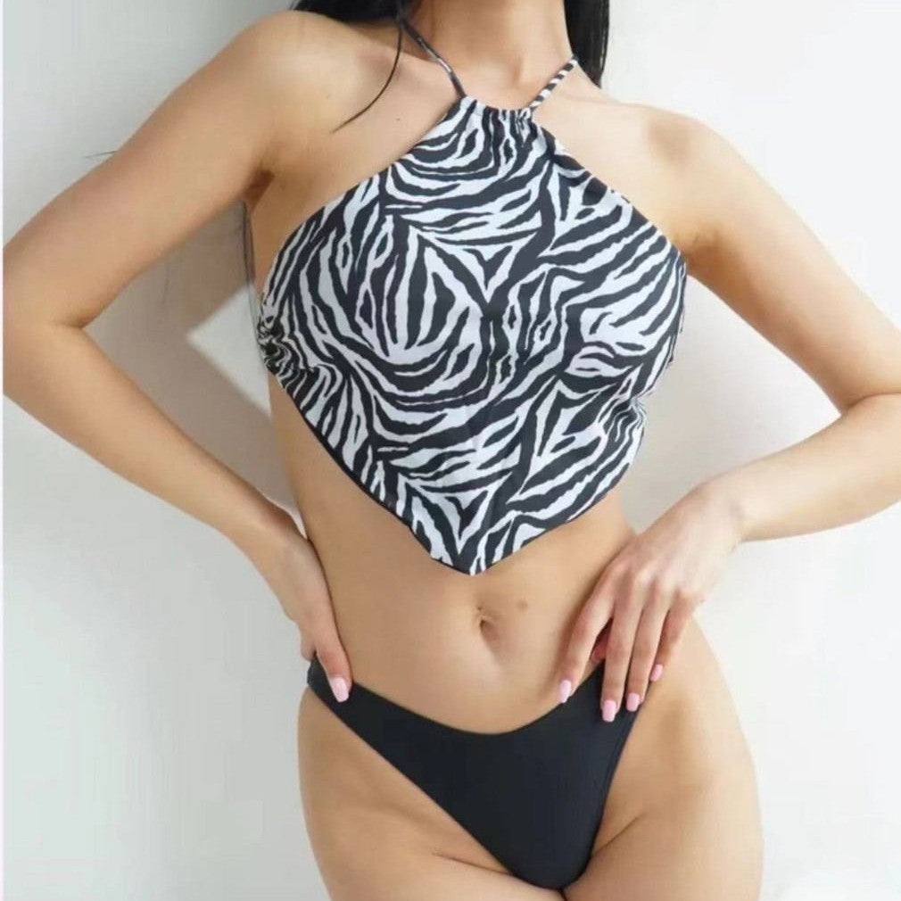 Damen Triangel-Bikini mit modischem Halterneck und eleganter Schnürung Drune