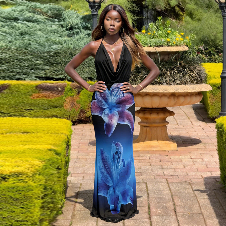 Damen Sommerliches Maxikleid mit aufregenden Blumenmotiven Drune