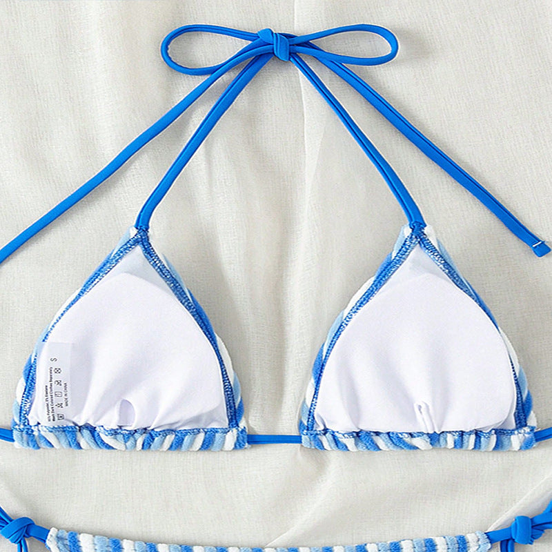 Damen Triangel-Bikini mit stilvollen Streifen Drune