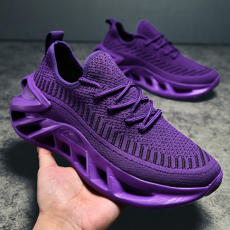 Unisex atmungsaktive Strick‑Runner mit skulpturierter Hohlkammer‑Plattform und flexibler Trail‑Laufsohle Drune