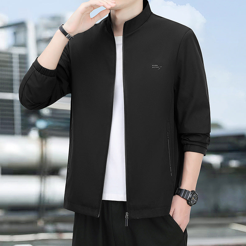 Herren Urbaner Stehkragen-Blouson mit minimalistischer Softshell-Optik Drune