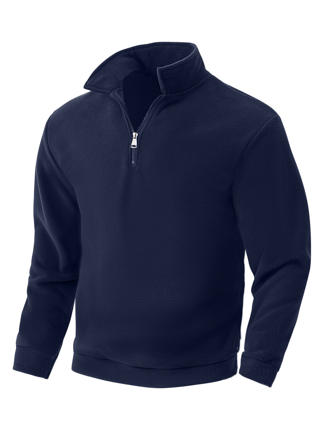 Herren Fleece-Halbzip-Pullover mit Stehkragen, weichem Teddy-Fleece und elastischen Bündchen Drune