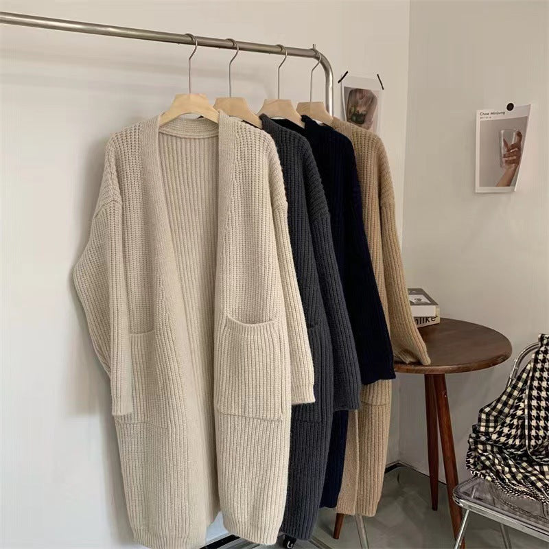 Damen Strickcardigan mit lockerer Silhouette und tiefen Taschen Drune