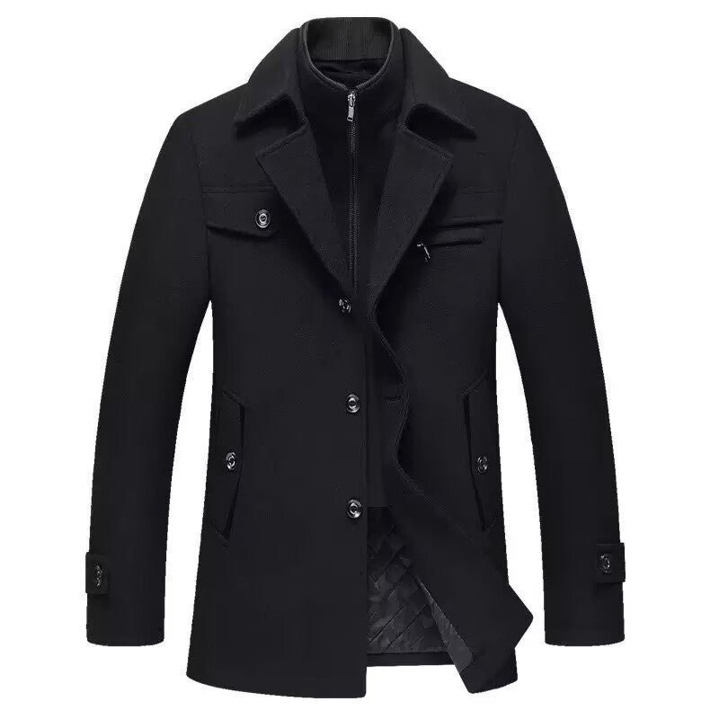 Herren Kurzmantel mit gesteppter Innenjacke und Stehkragen Drune