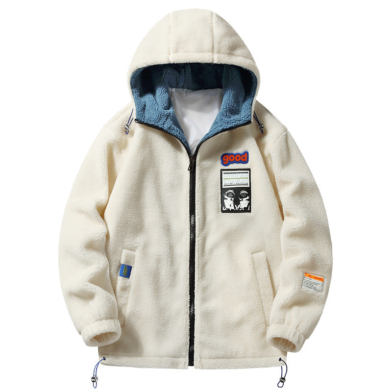Herren Gemütliche Fleecejacke mit Kapuze Drune