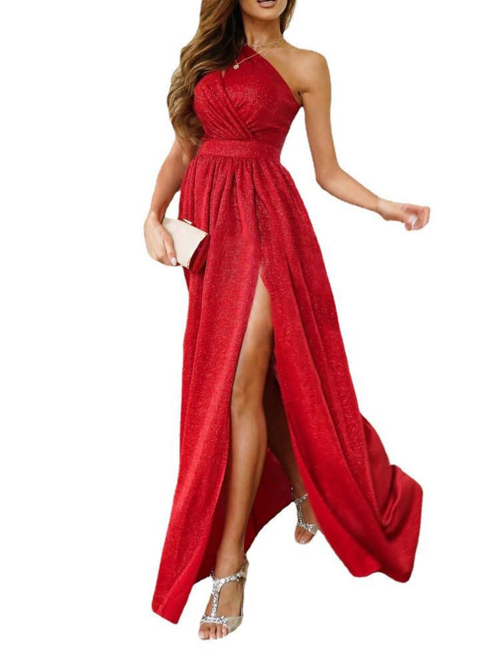 Damen Elegantes Asymmetrisches Abendkleid Drune