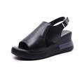Damen Moderne Plateau‑Sandalette mit ergonomischem Memory‑Fußbett, verstellbarem Fersenriemen und rutschfester Gummisohle Drune