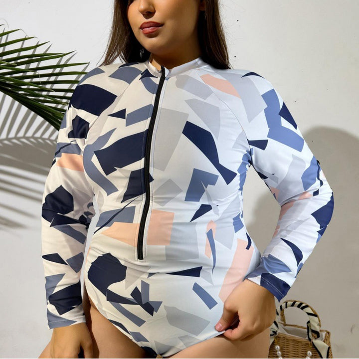 Damen Langarm-Badeanzug mit modernem Design Drune