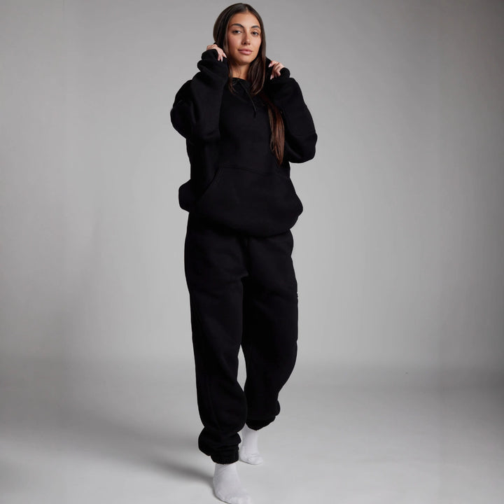 Damen nan Kapuzensweatshirt mit integrierter Schlafblende und weichem Fleece-Innenfutter Drune