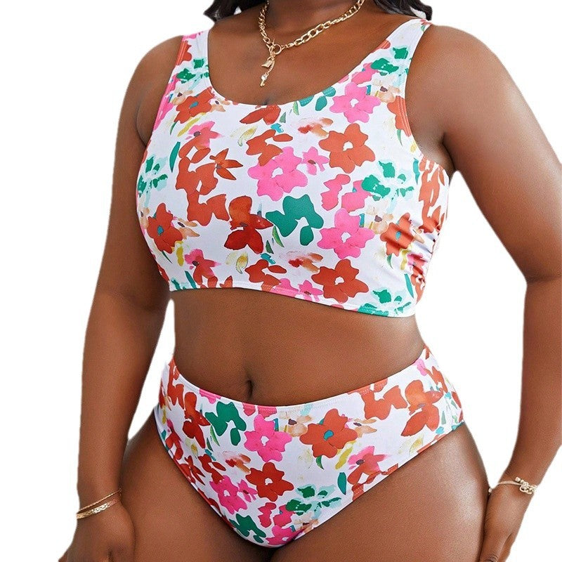 Damen Bikini-Set mit hohem Taillenschnitt und floralem Design Drune