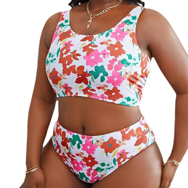 Damen Bikini-Set mit hohem Taillenschnitt und floralem Design Drune