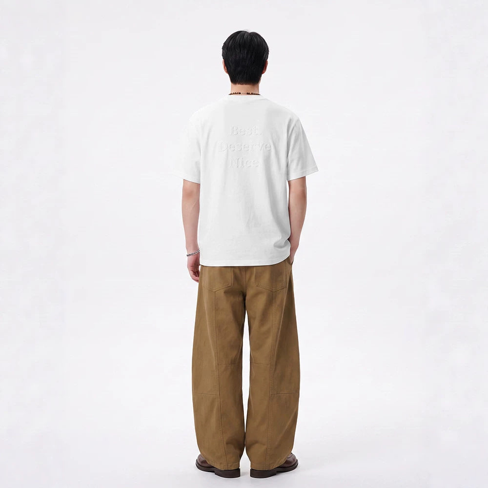 Unisex Oversized Baumwoll-T-Shirt mit Rundhalsausschnitt und verlängertem Saum Drune