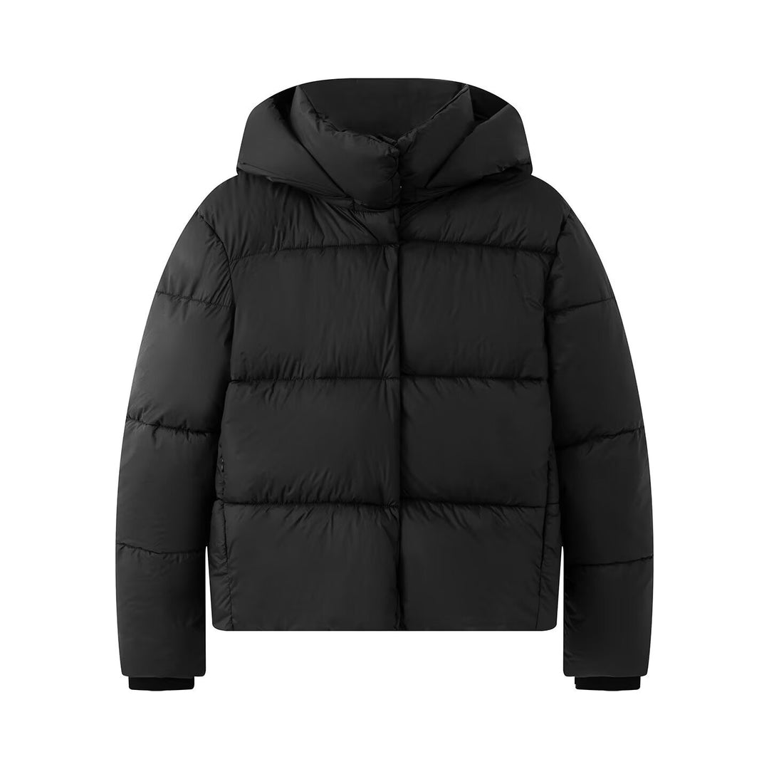 Damen Boxy‑Steppjacke mit Kapuze, hohem Stehkragen und Rippbündchen Drune