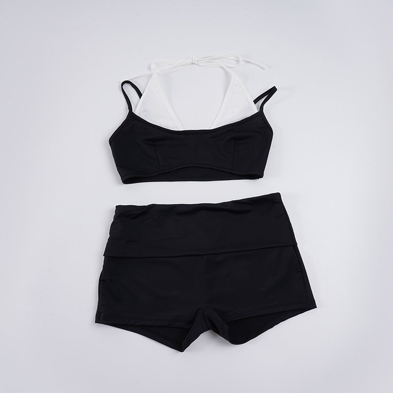 Damen Sportlicher Bikini mit hoch sitzender Shorts und verstellbaren Trägern Drune