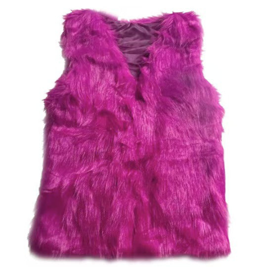 Damen Elegante Kunstpelz-Weste Drune