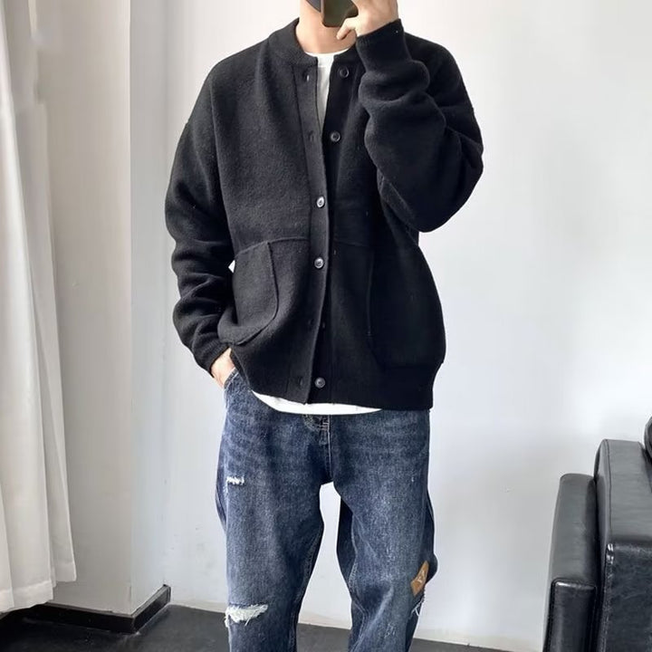 Herren Bequeme Strickjacke mit Knopfverschluss Drune