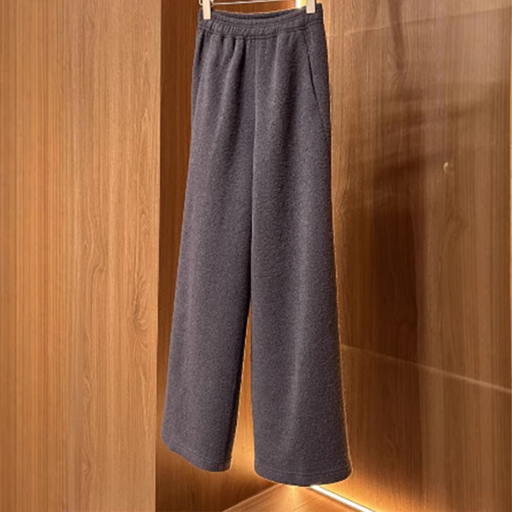 Damen Weit geschnittene Stoffhose mit elastischem Bund Drune