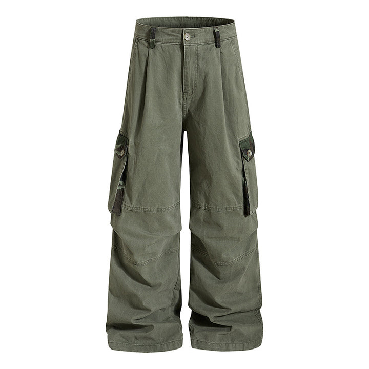 Damen weite Cargo-Hose im Utility-Stil mit hoher Taille und großzügigen Klappentaschen Drune