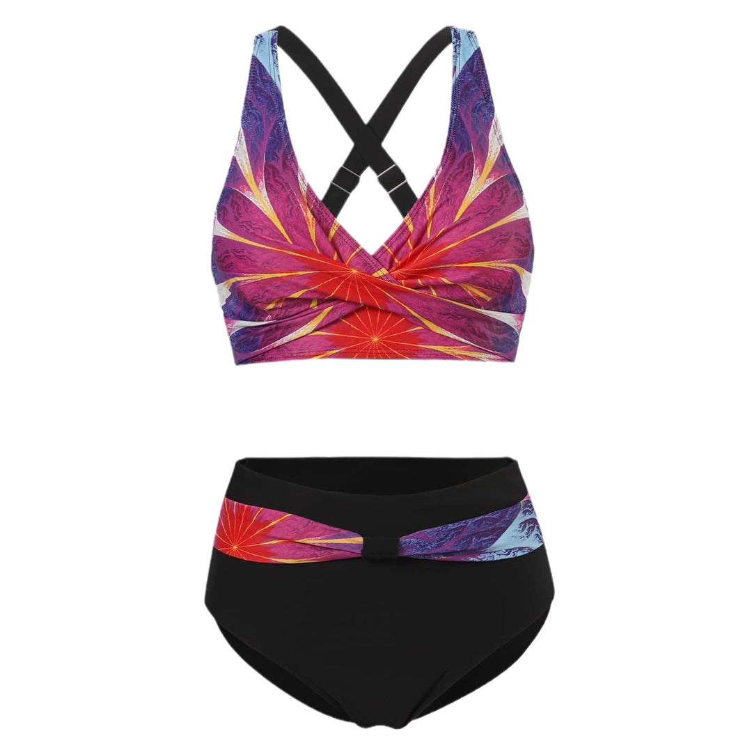 Damen Bikiniset mit multifunktionalem Oberteil und hochbundiger Bikinihose Drune