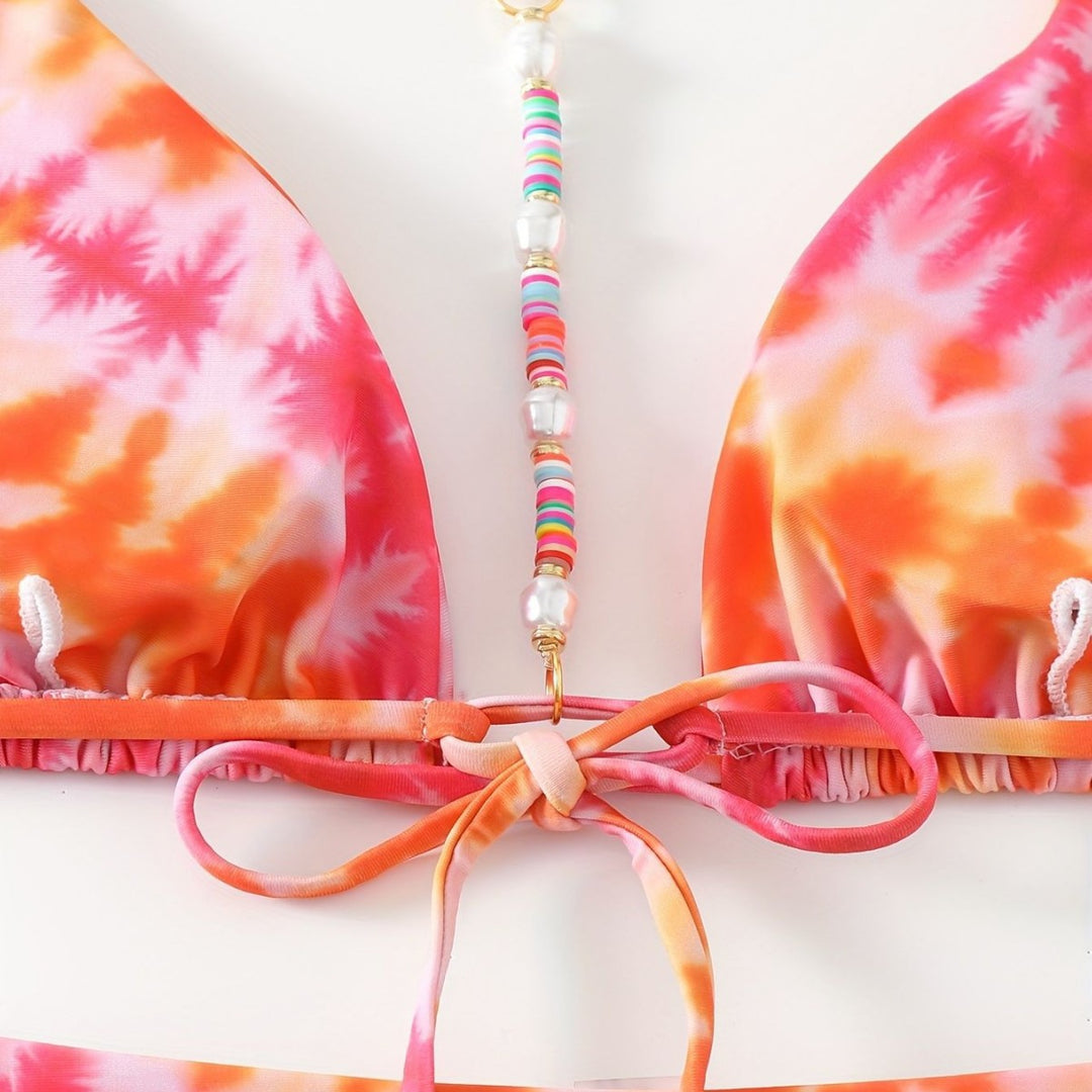 Damen Triangel-Bikini mit modischem Bindeband-Design Drune