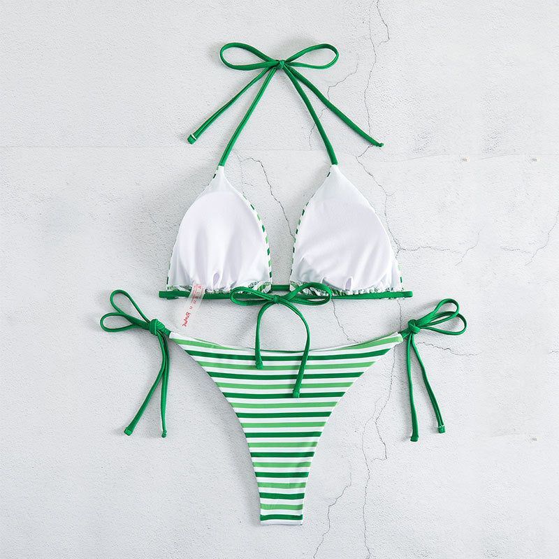 Damen Triangel-Bikini-Set mit verstellbaren Bindebändern Drune
