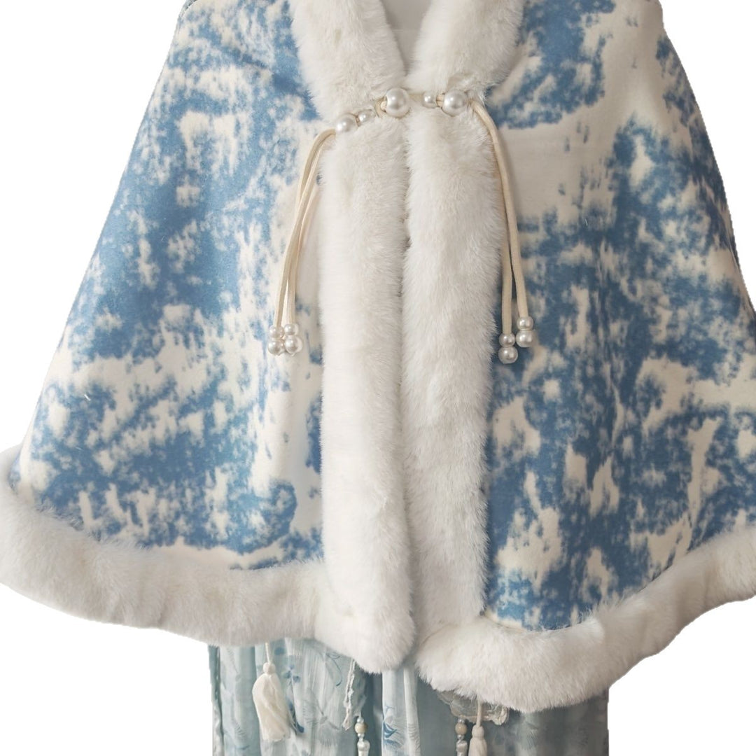 Damen elegante Kuscheljacke mit luxuriösem Fellkragen Drune