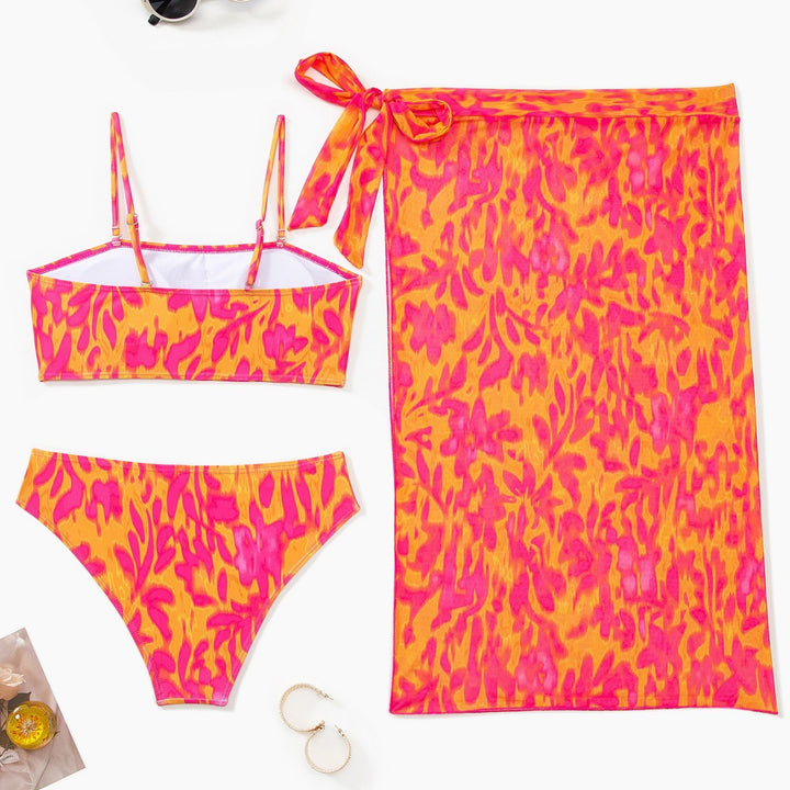 Damen Bikini-Set mit modischem Bandeau-Oberteil und hoch geschnittenen Bottoms Drune