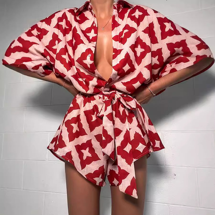 Damen Leichter, luftiger Kaftan mit Bindegürtel Drune