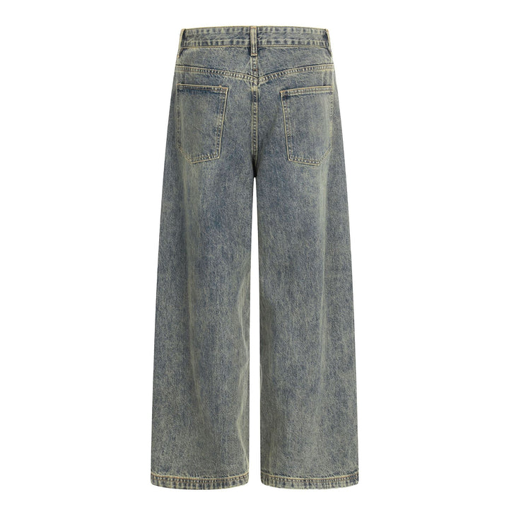 Damen Hochtaillierte Cropped-Denim‑Culotte mit weitem Bein und Used‑Finish Drune