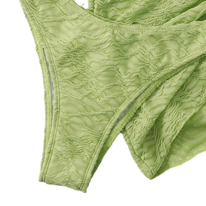 Damen Bandeau-Bikini-Set mit Rüschendetails und schickem Knotenelement Drune