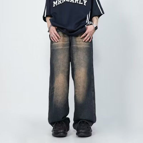 Herren Wide-Leg Jeans im lässigen Vintage-Design mit einzigartiger Waschung Drune