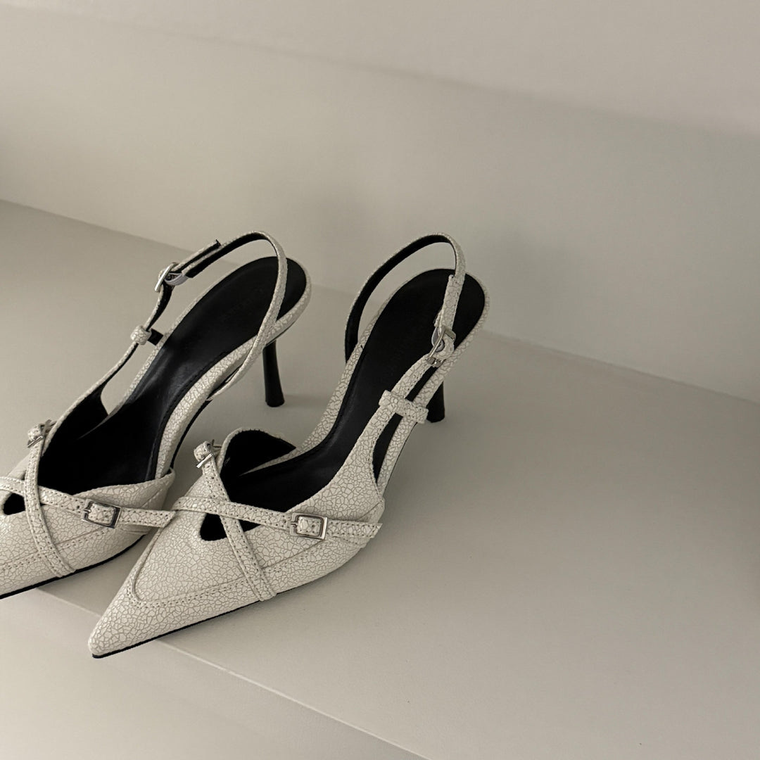 Damen Slingback Pumps mit stilvollem Überkreuzriemen Drune