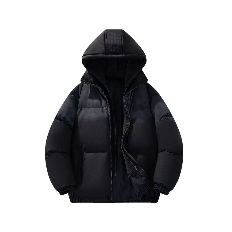 Herren Gefütterte Oversize-Steppjacke mit abnehmbarem Kapuzen‑Einsatz und Farbverlauf Drune
