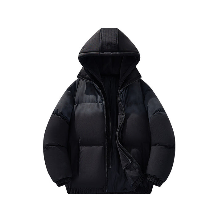 Herren Gefütterte Oversize-Steppjacke mit abnehmbarem Kapuzen‑Einsatz und Farbverlauf Drune